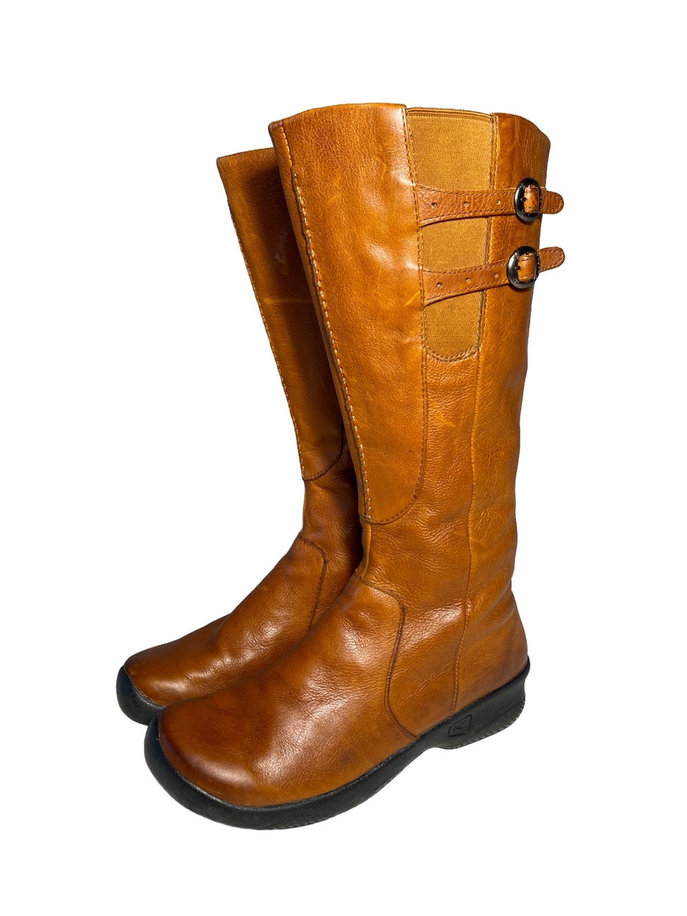 KEEN | Classic Tall Genuine Leather Waterproof Riding Boots in Cognac Size 8.5